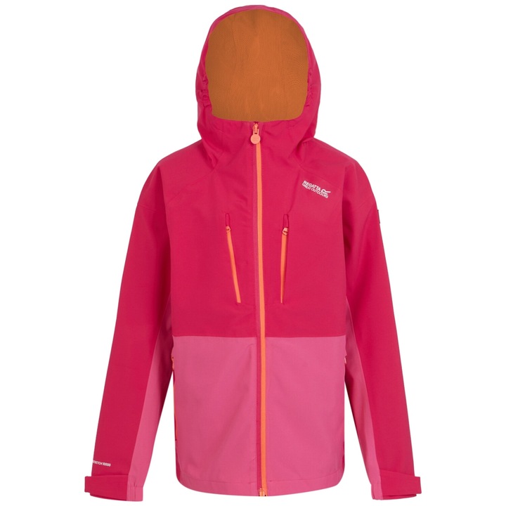 Regatta Highton V Kids Zip Up kapucnis kapucnis, Potion Pink/Flamingo Pink, Halványpiros