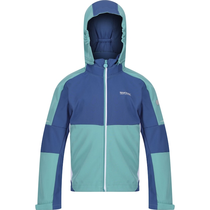 Regatta Acidity VI Soft Shell dzseki gyerekeknek, Bristol kék/Dimberly farmer, Vízzöld
