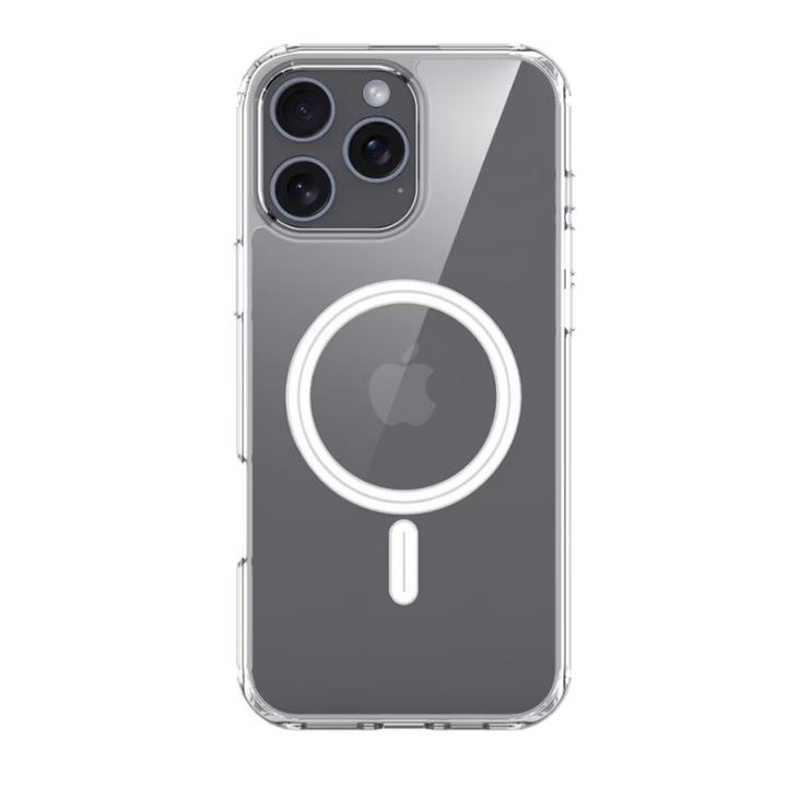 Защитен калъф, MagSafe, Digital Kala, съвместим с iPhone 16 Pro, против надраскване, против изпускане, против сблъсък, прозрачен