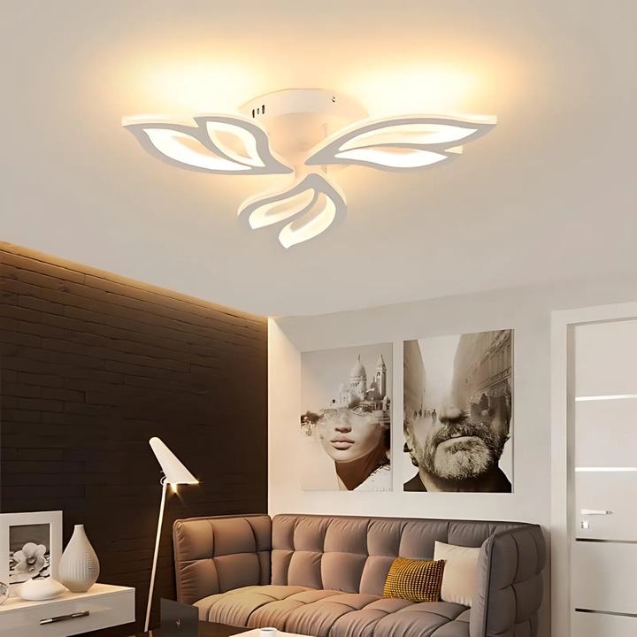 JOZY® полилей, 3 светодиода, топло осветление с температура до 3000 K, 45W, 220V, 60x7 см, съвременен дизайн, изискан, функционален, елегантен, матово бял акрил