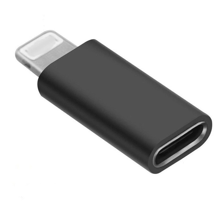 Adaptor Lightning - USB-C pentru telefoane mobile, Ouyifan, 5V-1A, 5V-2A, negru, 1.2x0.6x0.3 inch