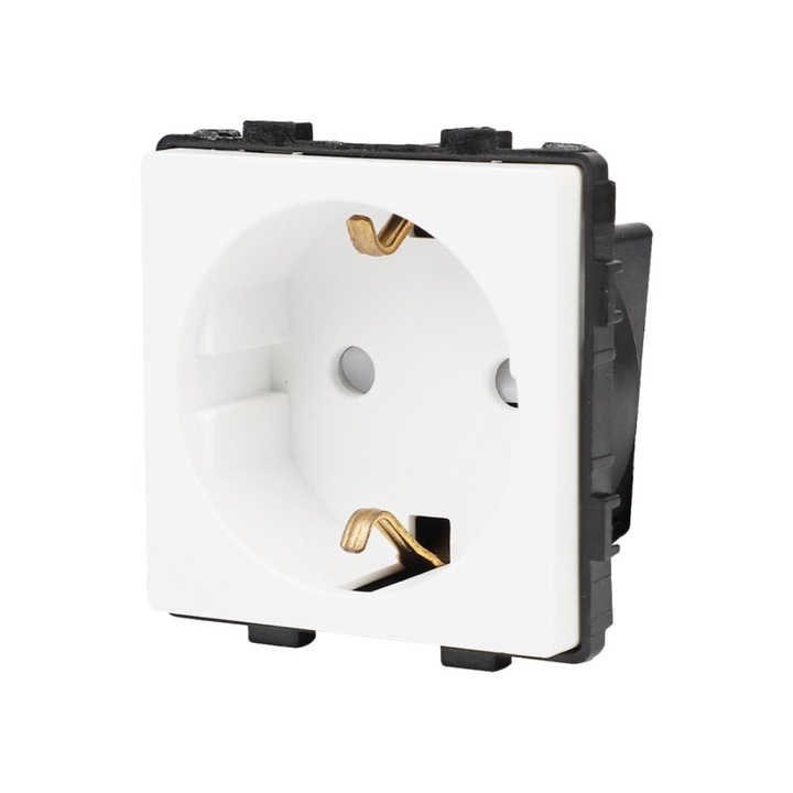 Egyszerű aljzatmodul keret nélkül LUXION üvegből, fehér