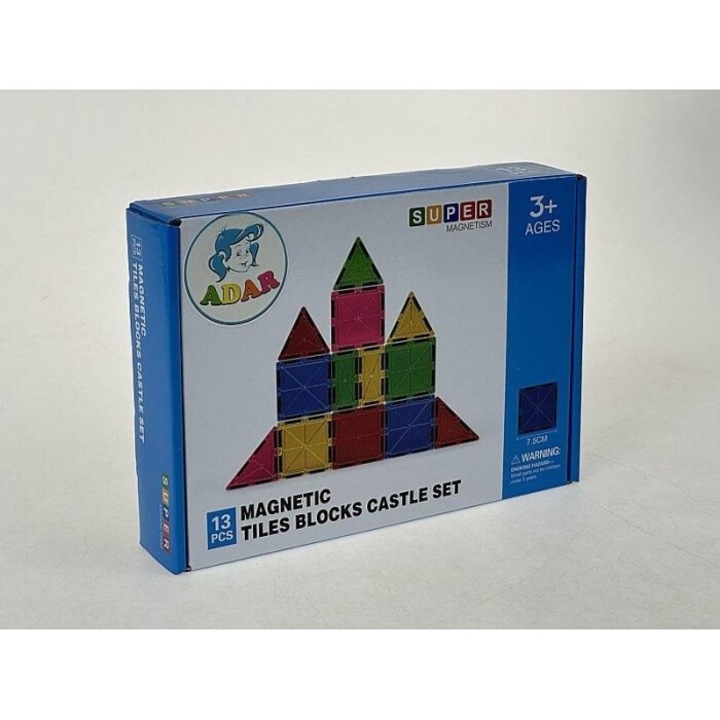 Set de constructie, ADAR, blocuri magnetice 13el, 3+, cutie