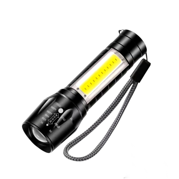 Преносимо led фенерче, акумулаторно, мащабиране, с 3 режима на светене, малък джобен размер