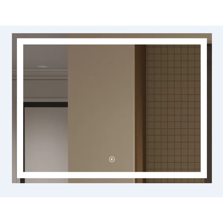 Oglinda baie Venus, dreptunghiulara, 80X60 cm, iluminare led, buton touch