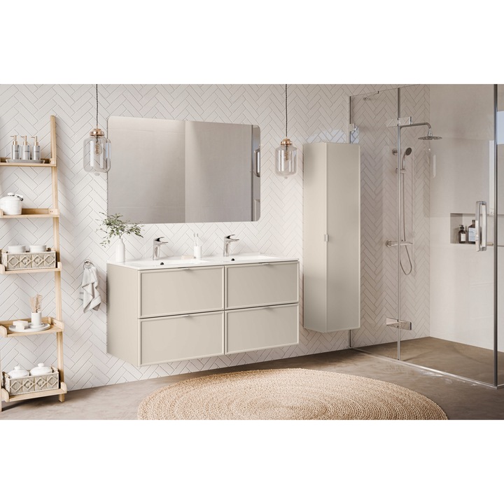 Dulap pentru lavoar 120 cm casmir Capacious 3 usi Agatat BELLA Soft Close FURNIDEA