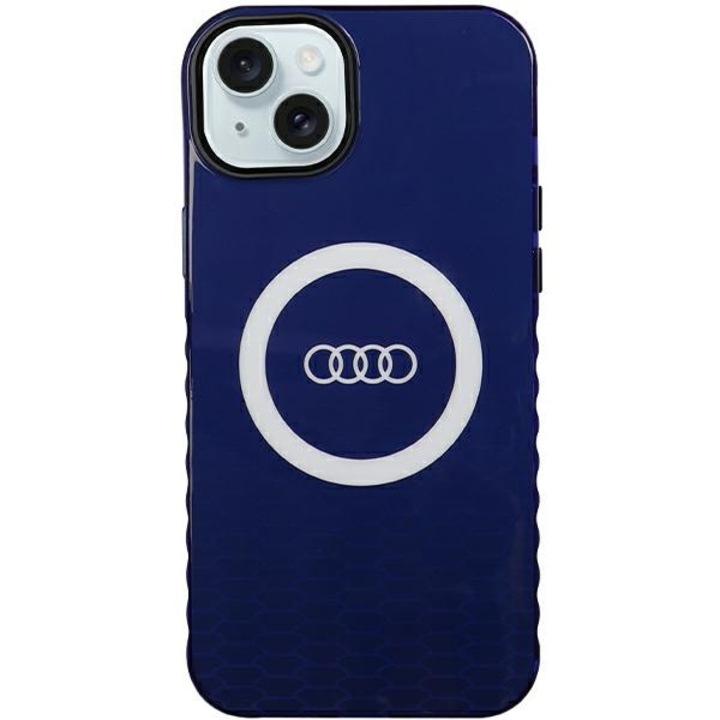 Husa Audi pentru Iphone 15 Plus 6 "7" Albastru Iml Big Logo Magsafe Case