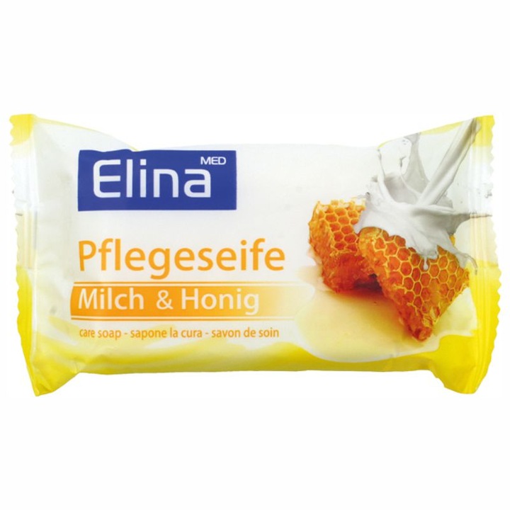 Твърд сапун с мляко и мед Elina Med, 80 гр