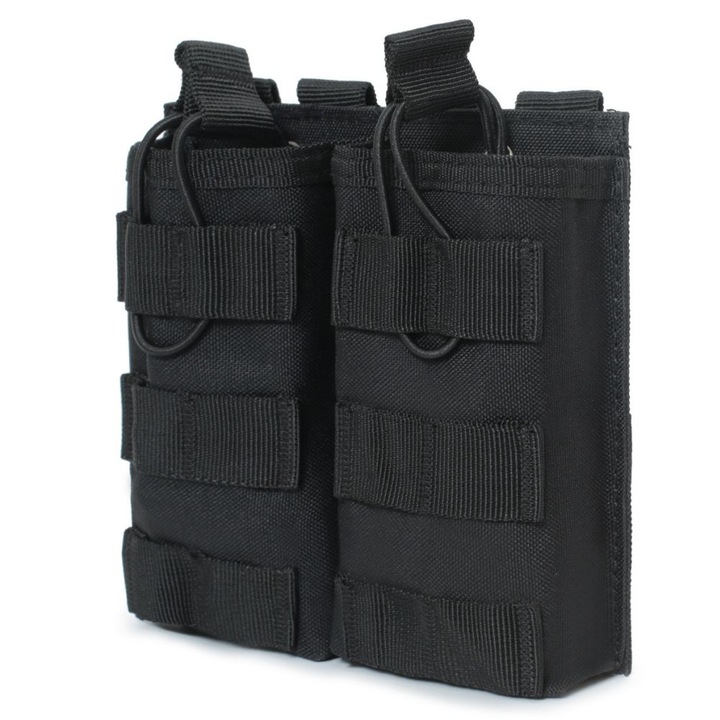 Port Incarcator Dublu pentru toate tipurile de Arme, Negru, Sistem de Prindere Molle, Ajustabil, Toc Buzunar Tactic pentru Munitie, HIPOLAR