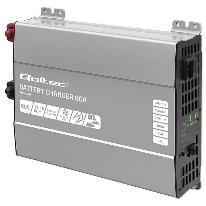 Redresor Auto Inteligent 12V 24V Incarcator Baterii Profesional Moto Auto Camioane Tractoare Regenerare Impuls Protectie Multipla Afisaj LCD Tensiune Ajustabila Curent Stabil Monitorizare Avansata