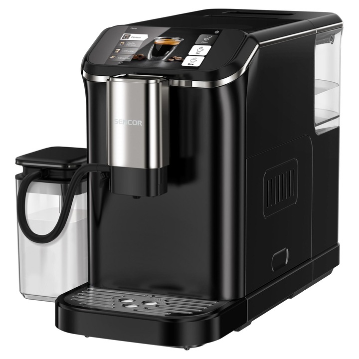 Aparat automat de cafea Sencor SES 8500BK, 1350 W, 20 bar, aplicatie Sencor Home, negru