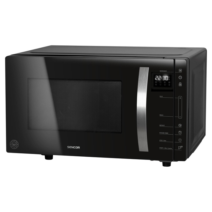 Cuptor cu microunde Severin MW 7780 2 in 1, functie de grill, 17 litri, negru/silver, 44,7x36,7x24cm