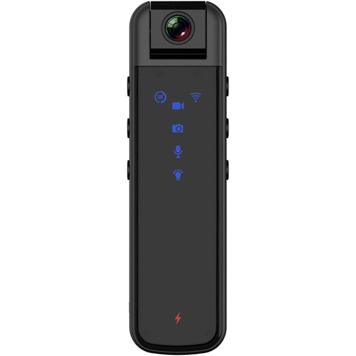 Camera de Corp LogaElectro, 1080P HD cu Obiectiv Rotativ 180°, Portabila pentru Inregistrari Video - Ideala pentru Birou, Calatorii, Plimbari cu Animale de Companie