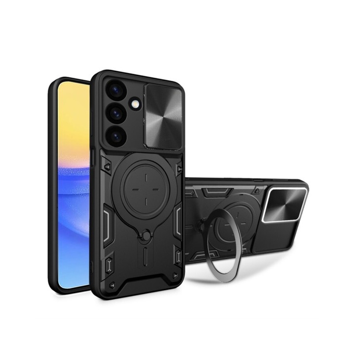 Husa Spate Upzz® CamGuard Pro Compatibila Cu Samsung Galaxy A16 4G / A16 5G, Super Protectie - Black