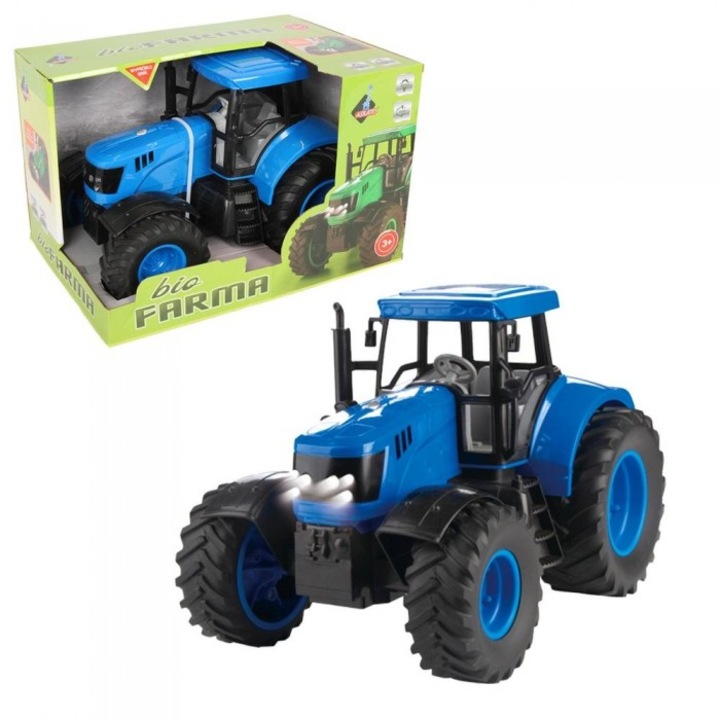 Tractor mare albastru, Askato, cu sunete si lumini, 30.5x20.5x19.5 cm, 3+ ani