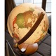 Glob pamantesc Optimus, 30 cm, iluminat cartografie administrativa, rotire 2 planuri, stativ lemn cires