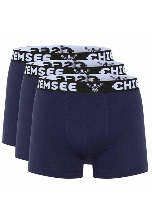 Chiemsee, Set de boxeri cu banda logo in talie - 3 perechi, Albastru inchis, 3XL, Albastru inchis