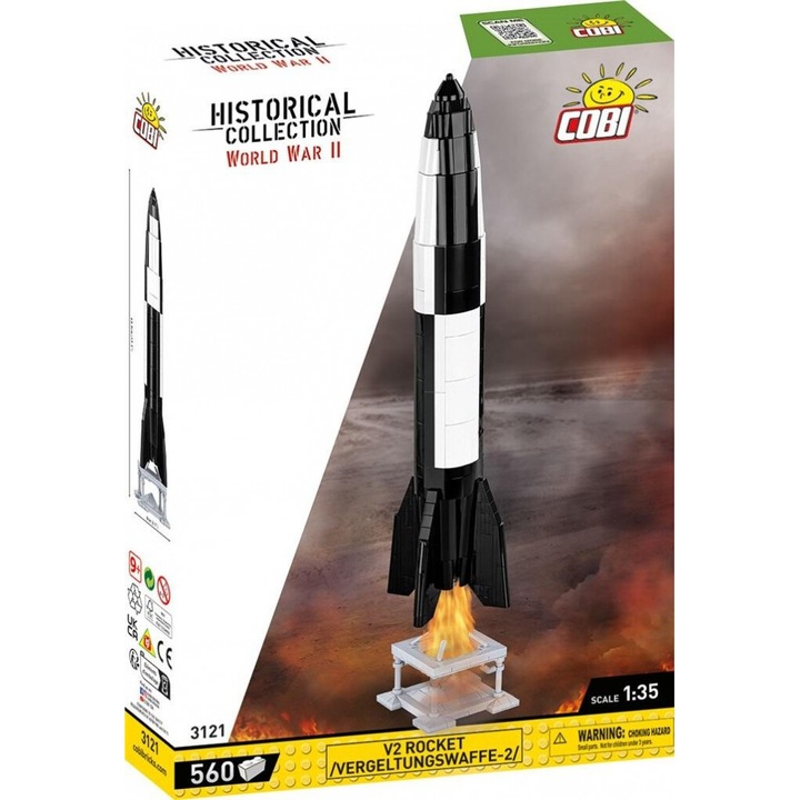 560 építőelemes készlet Rakieta V2, Cobi, 1:35, 9 év+, 100 km