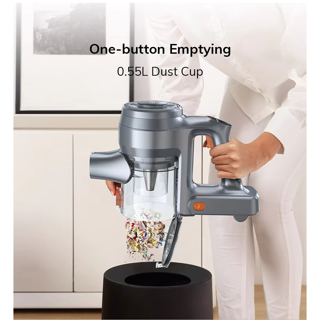 Aspirator Vertical Fara Fir ILIFE H80 – Putere de Aspiratie 21KPa, Filtrare in 5 Etape, Autonomie 40 Minute, Baterie Detasabila, Iluminare LED, Design 270° Flexibil, Alb