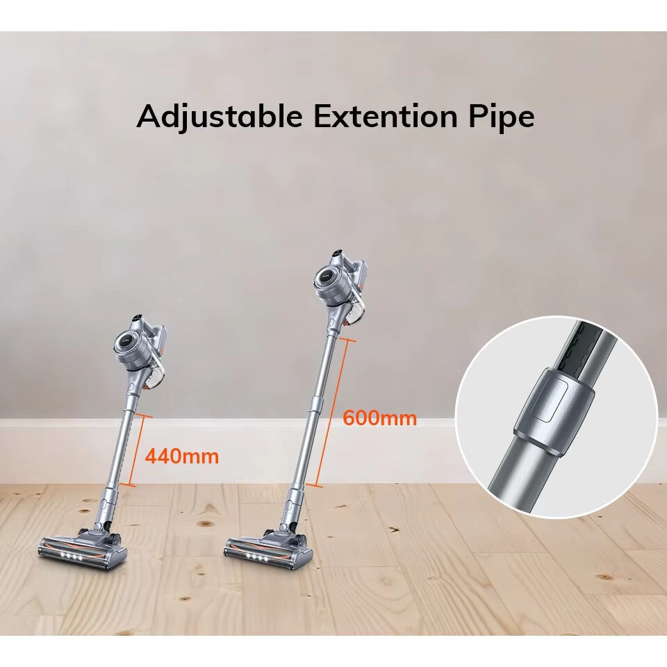 Aspirator Vertical Fara Fir ILIFE H80 – Putere de Aspiratie 21KPa, Filtrare in 5 Etape, Autonomie 40 Minute, Baterie Detasabila, Iluminare LED, Design 270° Flexibil, Alb