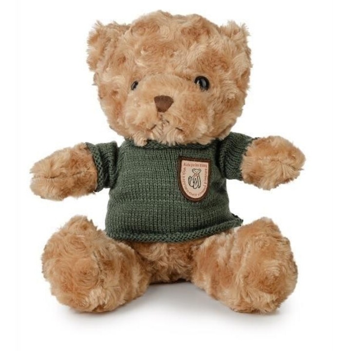 Ursulet de plus, Daffi, 22cm, maro/verde, cu pulover