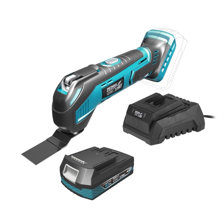 Multicutter cu acumulator 18V 2Ah, incarcator, 21000 oscilatii, Dedra
