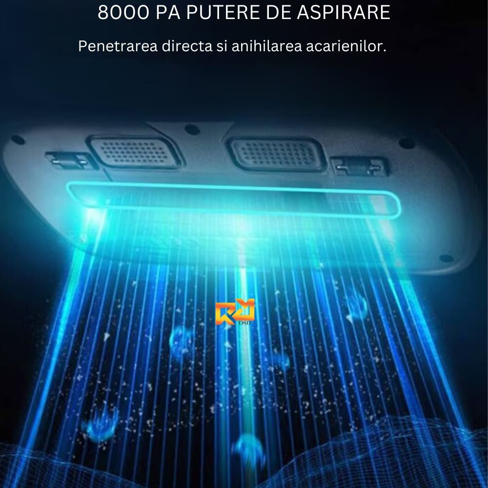 Aspirator antiacarieni DSD®, Portabil, Filtru Hepa, 100 W, Albastru