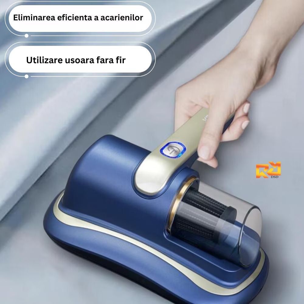 Aspirator antiacarieni DSD®, Portabil, Filtru Hepa, 100 W, Albastru