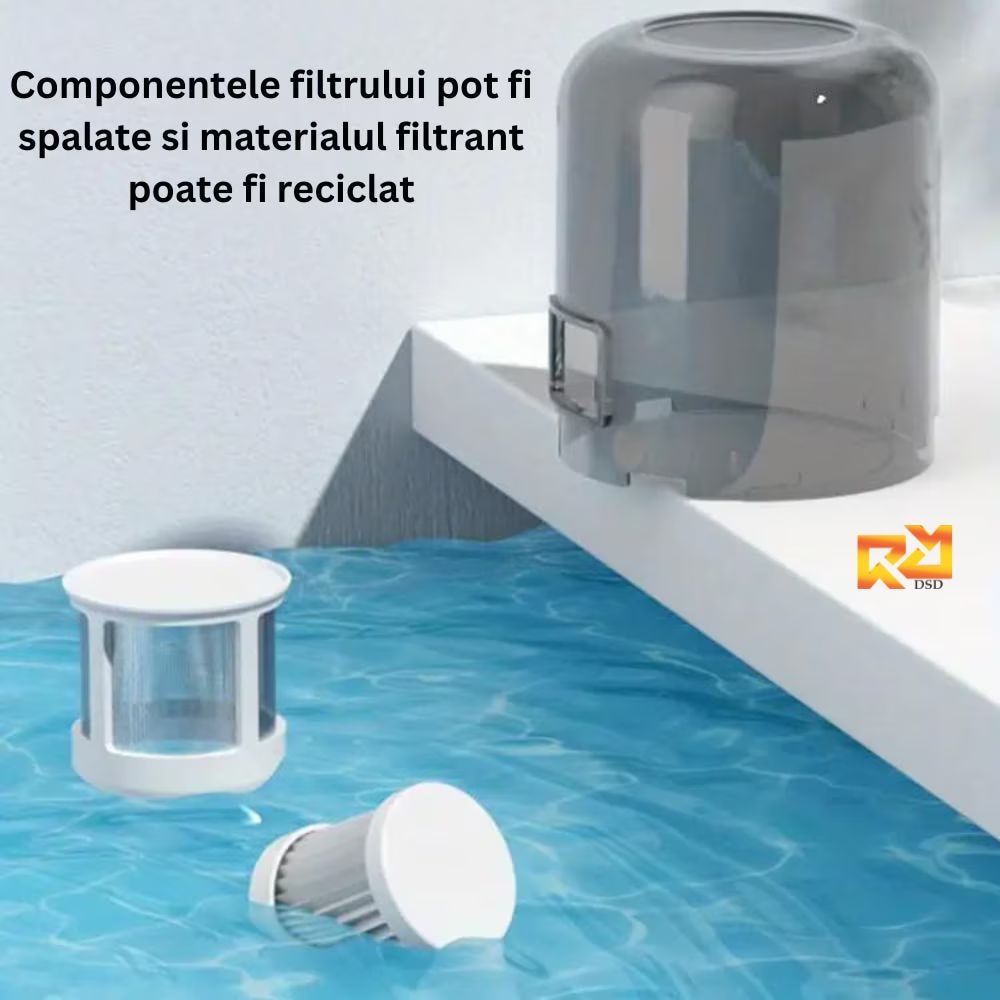 Aspirator antiacarieni DSD®, Portabil, Filtru Hepa, 100 W, Albastru