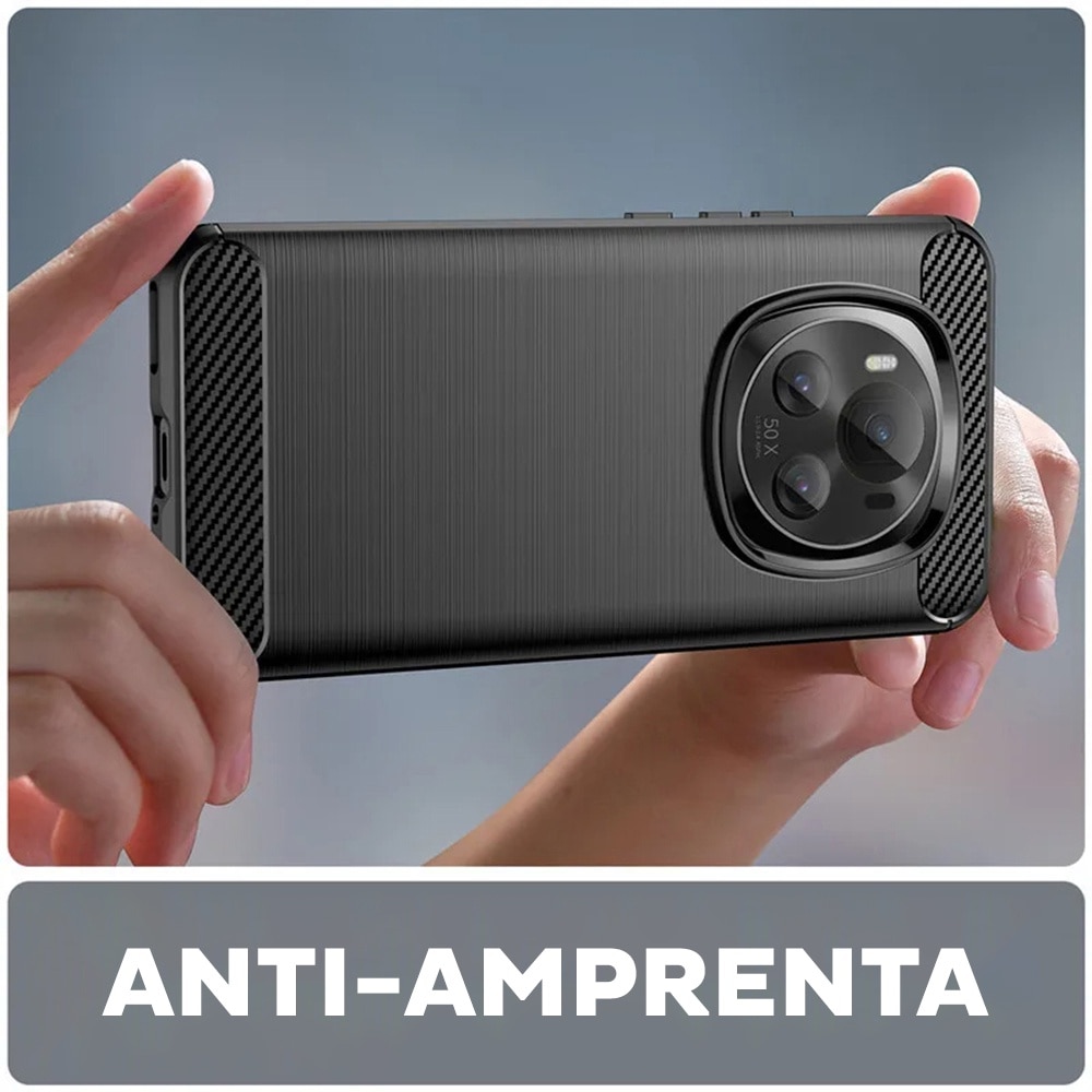Husa pentru Honor Magic 7 Pro Daden Carbon Flexibila Antisoc, Hybrid Antisoc, Negru