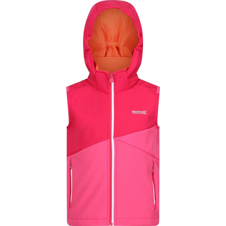 Regatta Acidity II Kids Vest, Pink Potion/Flamingo Pink, Halványpiros
