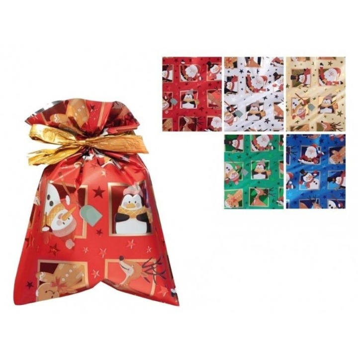 Sac de cadou MFP 35x50cm, set 50 bucati, multicolor