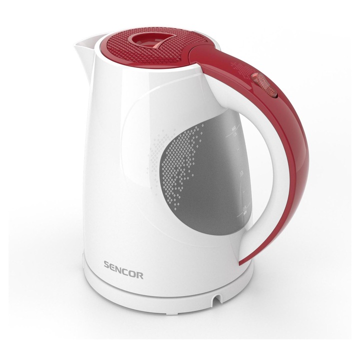 Sencor SWK 1515RD Elektromos vízforraló, 1.5L, 2200W, Fehér, Piros