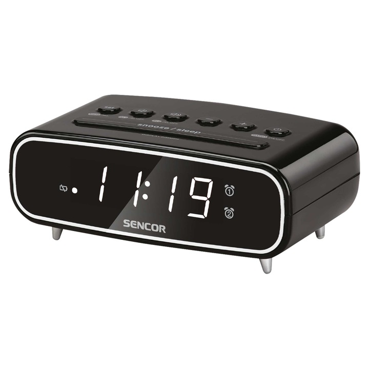 Радио будилник с LED Sencor SRC 2600 B, 10 програмни позиции