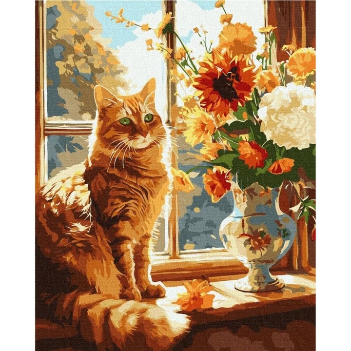 Set pictura pe numere, Ideyka, Ginger cat, 40x50cm