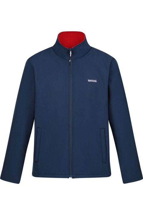 Férfi Regatta Cera V Soft Shell dzseki, farmer Moonlight/Danger Red, Melange tengerészkék