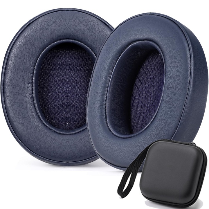 2 db csere fülpárna Skullcandy Crusher 3.0 / 2.0 / 360 / EVO / ANC készülékhez, Hesh 3 vezeték nélküli Over-Ear fejhallgató - memóriahab, Eco-bőr, cipzáros dobozba csomagolva, lila