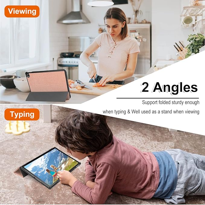 Husa tableta， pentru Lenovo Tab M10 Plus (Gen 3)/ Xiaoxin Pad (10.6 inchi 2022), functie Sleep/Wake, VIENOD®, aur trandafir