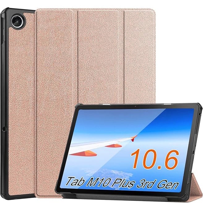 Husa tableta， pentru Lenovo Tab M10 Plus (Gen 3)/ Xiaoxin Pad (10.6 inchi 2022), functie Sleep/Wake, VIENOD®, aur trandafir