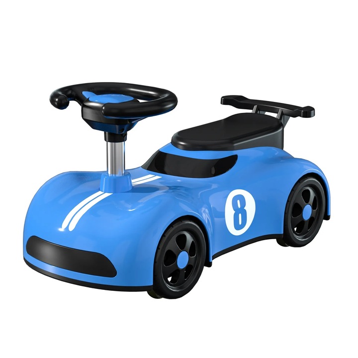 Masina pentru copilasi 12-36 Luni, Impingere, Bluetooth, Muzica, din ABS, 4 Roti, Inaltime Sezut 22 cm, Albastru