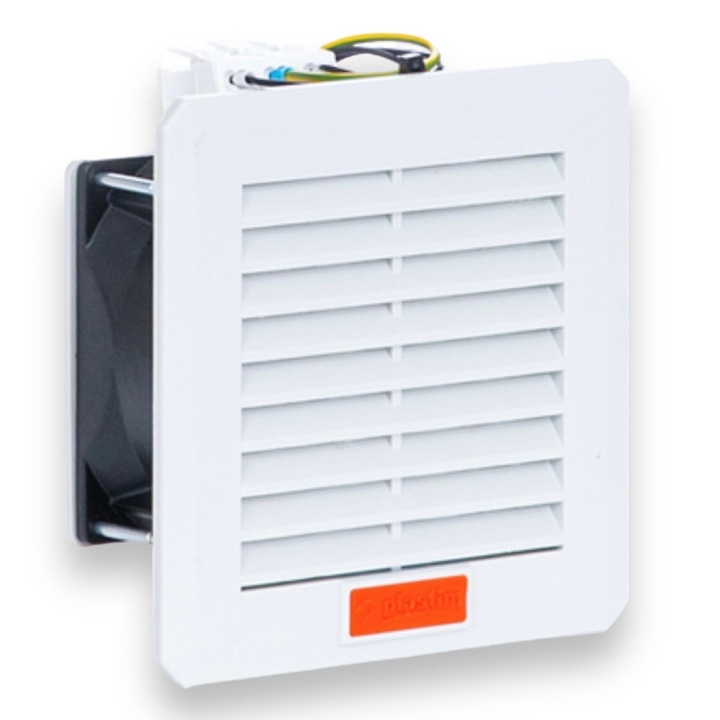 Grilaj de ventilatie cu ventilator si filtru, Plastim, PTF1000T, 30 m3/h, 120x120 mm, RAL 7035
