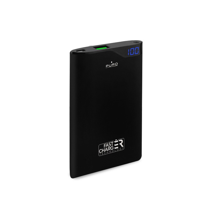 Външна батерия PURO, 4000mAh, за смартфон,1 USB порт, Черна