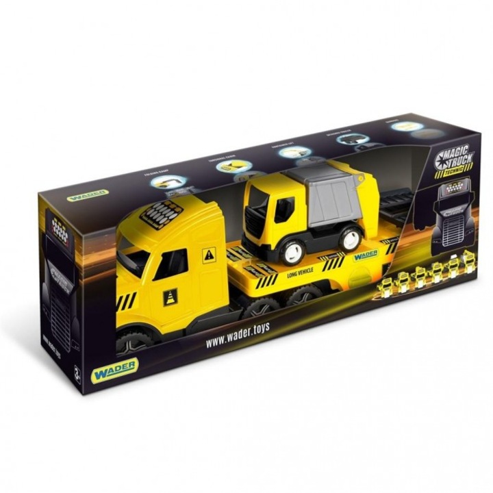 Magic Truck Technic cu Camion de Gunoi, Wader, 790x280mm, 3+
