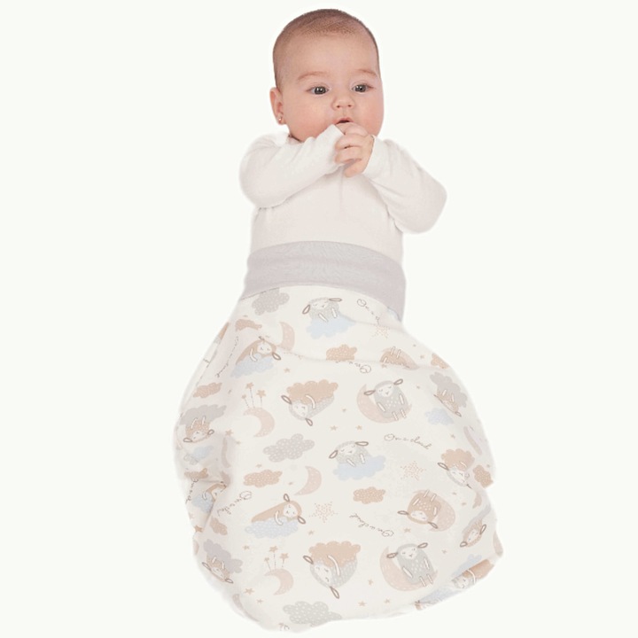 Multifunkcionális babatakaró, 2 in 1, 0-6 hónap, Kidizi® Strampel On a Cloud Pastel, hálózsákká alakítható