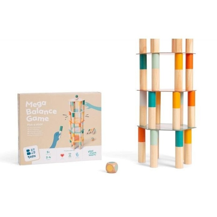 Joc de societate, BS Toys, Balans XL, 30 blocuri din lemn, 5+ ani