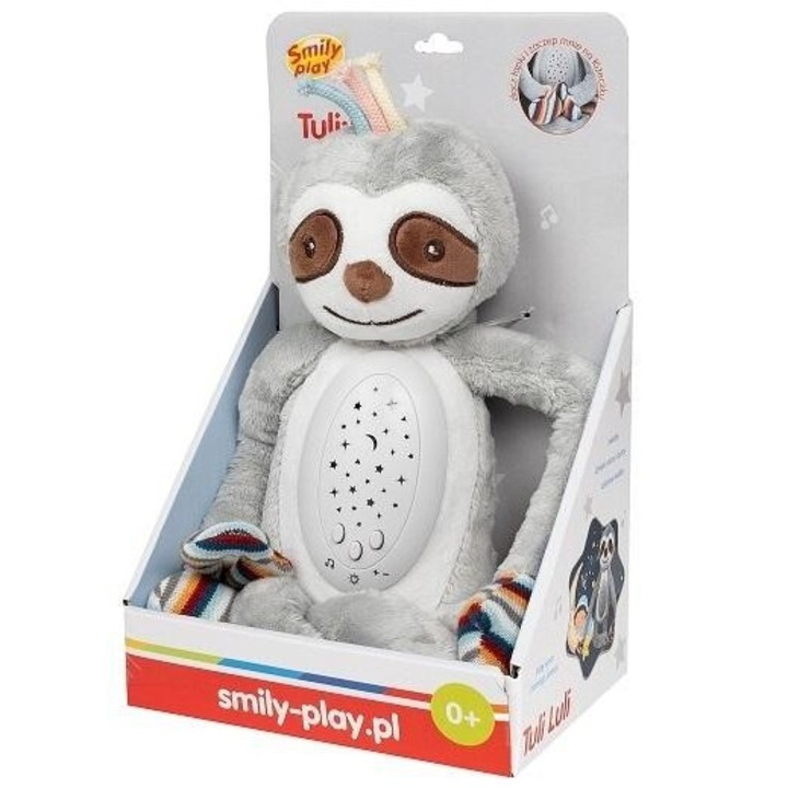 Jucarie de plus, Smily Play, lenes, sunete linistitoare, gri