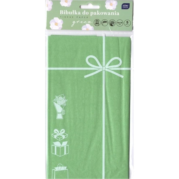 Ambalare hartie absorbanta 50x70cm, 5 coli, Interdruk, verde