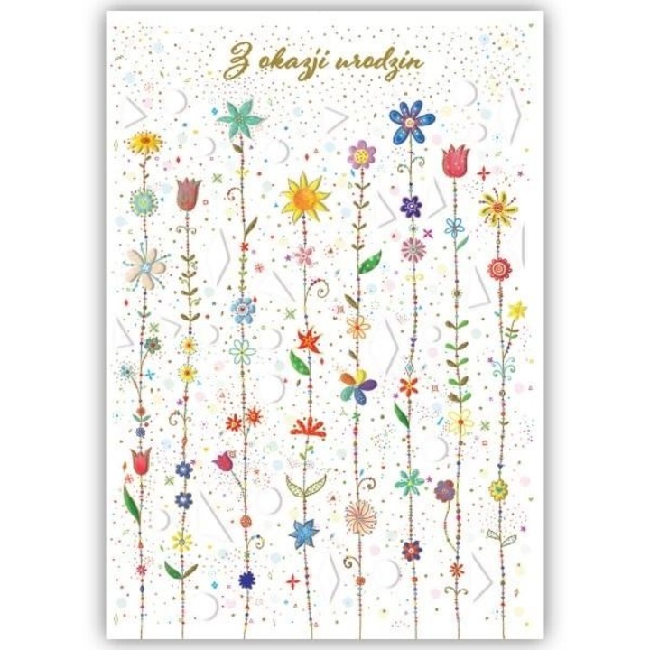 Felicitare Urodziny, Trend, format B6, 122x188mm, cu zambete, coperta colorata, 2022