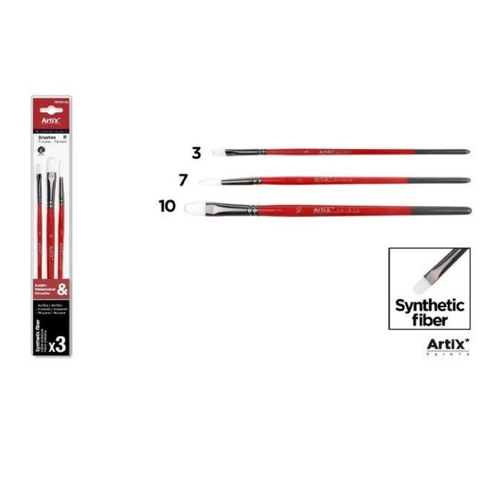 Set pensule sintetice moi 3 buc Artix, blister