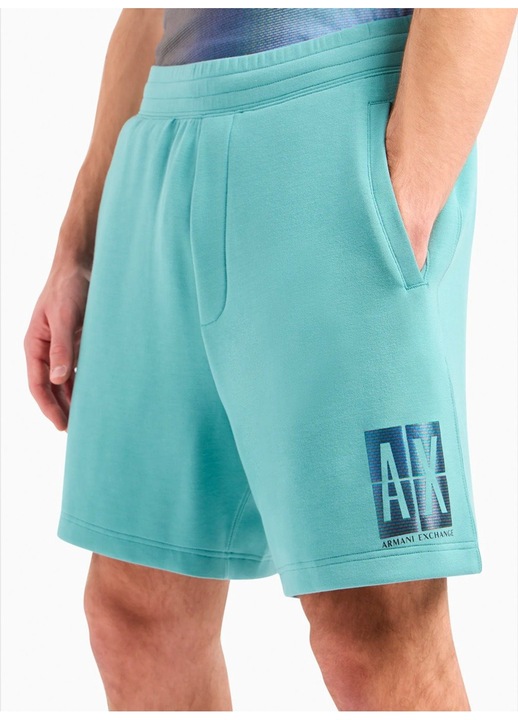 Pantaloni scurti sport barbati, Armani Exchange, Poliester/Elastan, Turcoaz, 2XL INTL